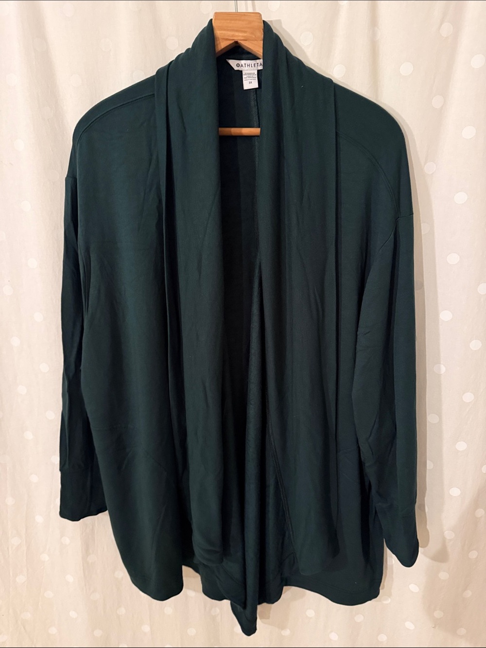 Athleta Forest Green Open-Front Draped Blazer Jacket